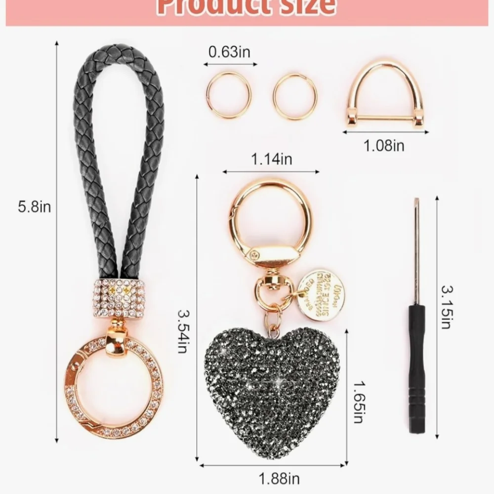 Crystal Heart Keychain NEW